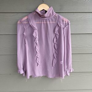 Adrienne Vittadini lilac long sleeve blouse